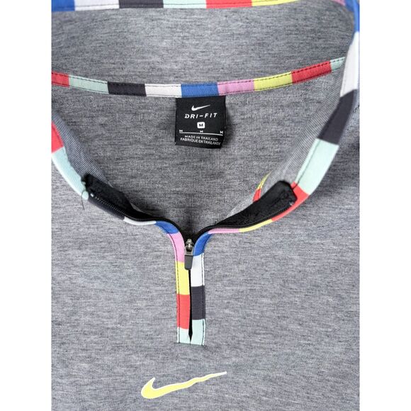 Nike Women’s F.C. Dri Fit Quarter Zip Jacket Gray Multicolor Joga TV Size Medium - Picture 3 of 7